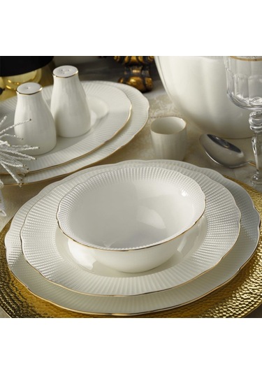 Kütahya Porselen Bone İlay 83 Parça Yemek Takımı