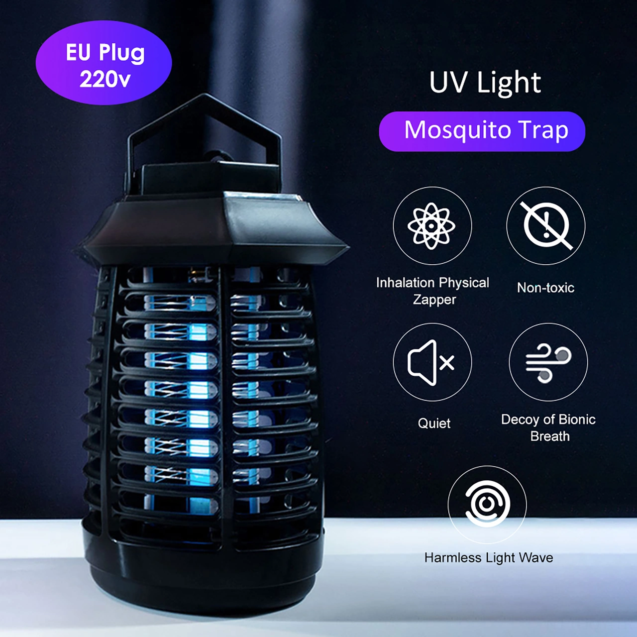 Youmex Uv-led Işıklı Elektrikli Kovucu, 360 Etki, Gürültüsüz, Temizlenebilir Kutulu, Ev/çalışma Mekanları İçin Avrupa Standartı