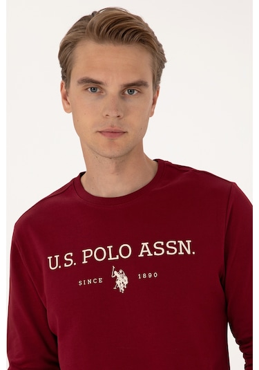 U.S. Polo Assn. Erkek Regular Fit Bisiklet Yaka Bordo İnce Basic Sweatshirt 50313743-VR014 U.S. Polo Assn. Erkek Regular Fit Bisiklet Yaka Bordo İnce Basic Sweatshirt 50313743-VR014
