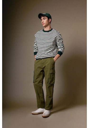 DeFacto Pantolon Wide Leg Fit Geniş Kalıp Normal Bel Geniş Paça Kargo Cepli B1915AX24SPKH262