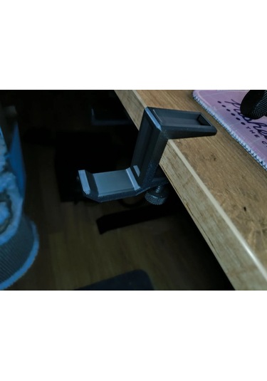 Ayarlanabilir Siyah Renk Sıkıştırmalı Masaüstü Kulaklık Tutucu Stand