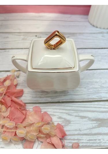 Homeksu Kapaklı Porselen Şekerlik 394915373 Beyaz