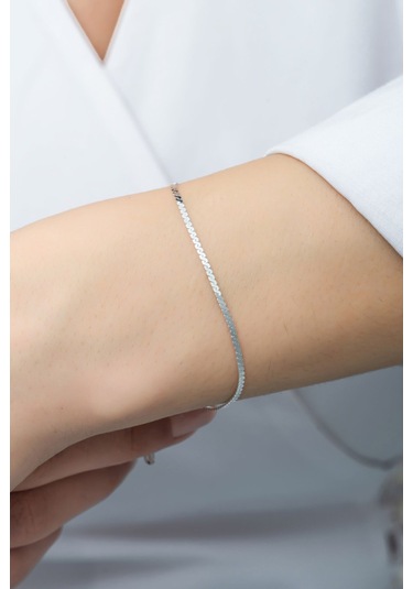 Azuris Silver Azuris Silver 925k Gümüş Sepantin Zincir Bileklik Gümüş