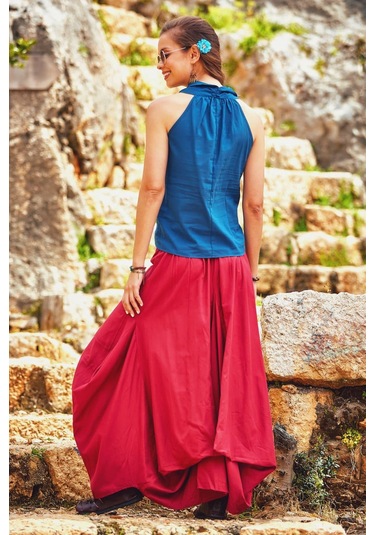 Beli Bağcıklı Cep Detaylı Şalvar Uzun Etek