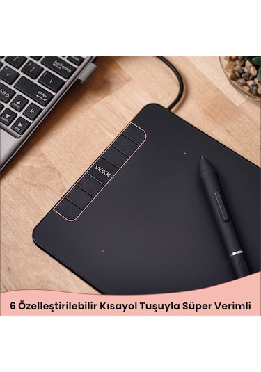 Veikk VK640 6 x 4" 6 Kısayol Tuşlu Grafik Tablet + Kalem