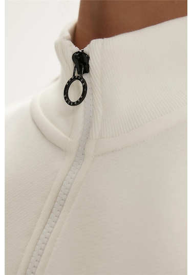 Bad Bear Zoe Half-zip Marshmallow Beyaz Yarım Fermuarlı Kadın Sweatshirt-beyaz Beyaz
