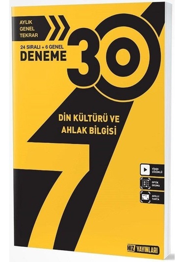 Hız Yayınları 7. Sınıf Din Kültürü ve Ahlak Bilgisi 30 Deneme
