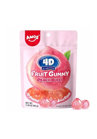 Amos 4d Fruit Gummy Peach Burst 65g