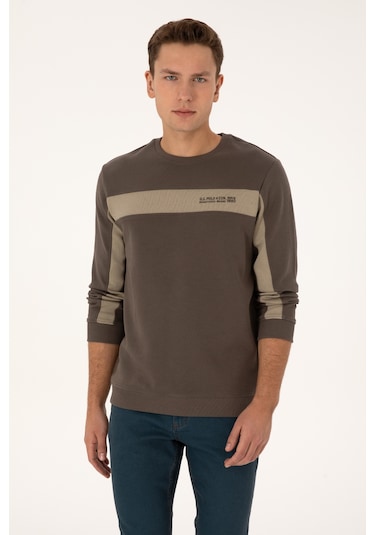 U.s. Polo Assn. Erkek Vizon Sweatshirt 50316354-vr052 Vızon