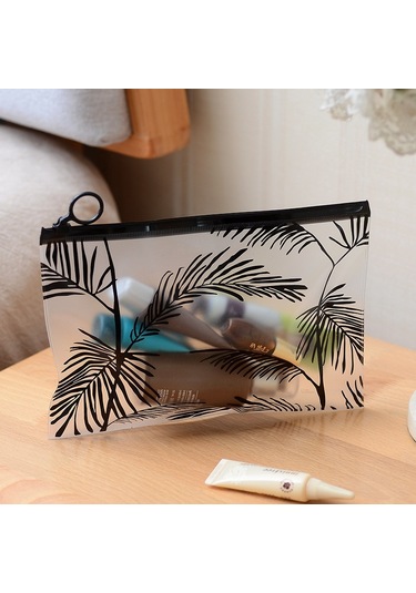 Sones Adet Moda Seyahat Kadın Şeffaf Şeffaf Kozmetik Çantası Küçük Büyük Pvc Gerekli Makyaj Çantası Kılıfı Banyo Yıkama Organizatör Seti Hindistan Cevizi Ağacı 23 16,5 Cm