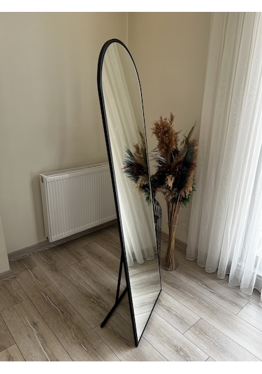 Siyah Oval Ayaklı Boy Aynası 50x160 Siyah