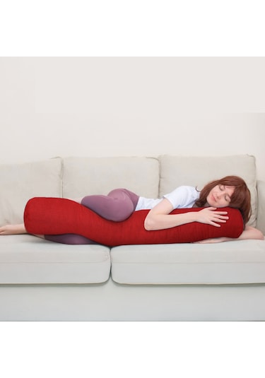 Xpermate Sarılma Yastığı Bacak Arası Yastığı Silindir 150cm Kırmı