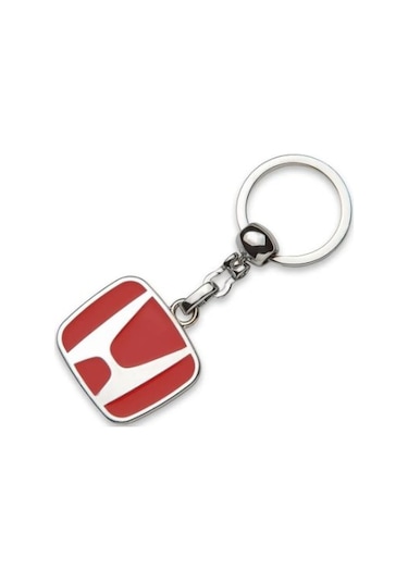 Honda Logolu Metal Otomobil Anahtarlığı Krom Kaplamalı Kırmızı