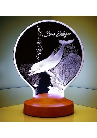 Yunus Balığı Kişiye Özel Led Foto Lamba