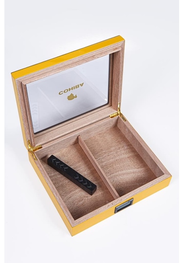 Cohiba Sarı Nokta Desenli Humidor Puro Kutusu
