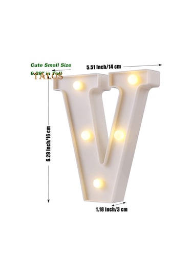 Tl Alfabe Mektubu Led Gece Lambası Lambası Açık Ev Kulübü Düğün Parti Duvar Dekor Y Sıcak Beyaz