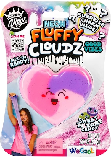 Eco Lounge Neon Fluffy Cloudz Kalp Slime 11312 Pembe