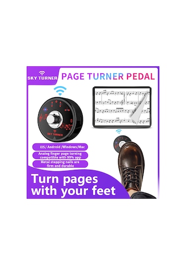 St-1 Bt Sayfa Çevirici Pedal Şarj Edilebilir Kablosuz Ayak Anahtarı Tablet Akıllı Telefon Elektronik Müzik Notaları E-kitaplar Ppt Resimler Videolar