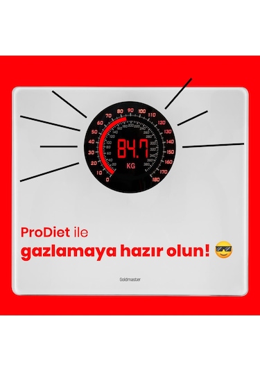 Goldmaster Prodiet Geniş Ekranlı Dijital Ses Özellikli Tartı Baskül