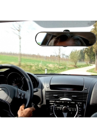 Oto Ayna İç İlave Dikiz Aynası Panoramik Vantuzlu Üniversal 27cm Siyah Sy-214