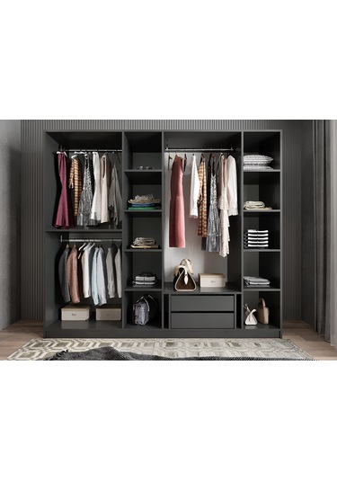 Diana 6 Kapaklı Dolap Gardırop Füme