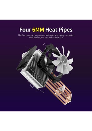 Reedark Jonsbo Cr-1000 Renkli Versiyon Cpu Soğutucu, 4热管, Pwm Kontrollü Fan, Renkli Işıltı Efekti, Çok Platform Desteği