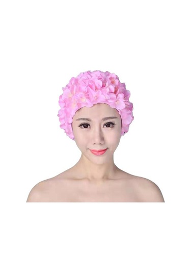 Pembe Su Sporları Şapka Muhteşem Yumuşak Yeniden Kullanılabilir Kadın Duş Şapka Renkli Su Sporları Şapka Plaj Yüzme Şapka Yetişkin İçin Pembe