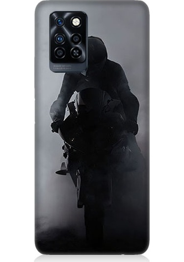 İnfinix Note 10 Pro Uyumlu Motosiklet Sürücüsü Desenli Silikon Kılıf