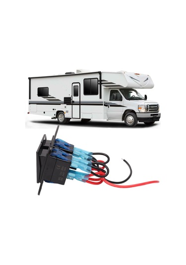 Youtek Araç, Karavan, Tekne Kontrol Paneli - 2 Açma Su Geçirmez Metal Levha - Alüminyum, Mavi Arka Işık, On-off Anahtar