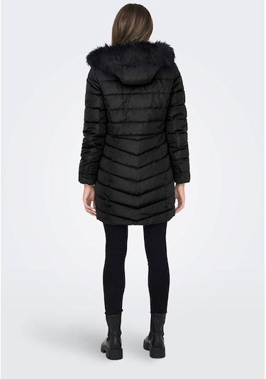 Only Onlellan Quılt Hood Fur Coat Lıfe Cc Otw 001