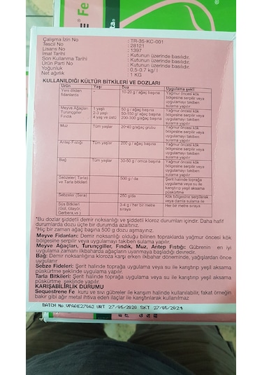 1 KG Syngenta Sequestrene Fe Demir.