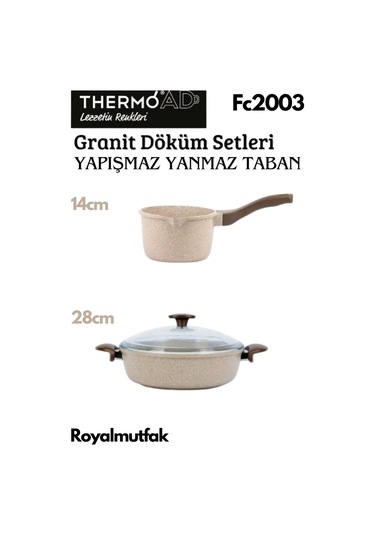 Thermoad 2'li Vizon Set (14 CM Sosluk&Sütlük - 28 CM Karnıyarık Tenceresi)