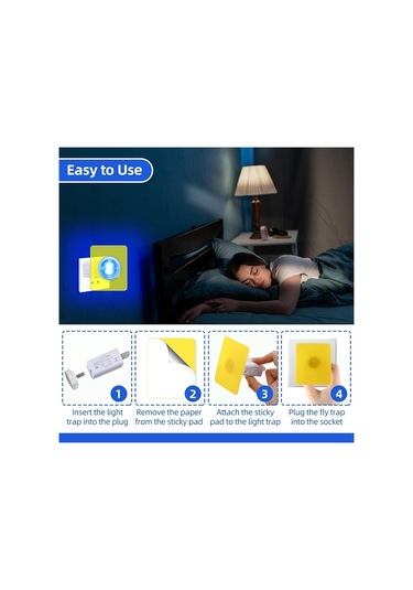 Sones Usb Işık Yapışkan Böcek Tahtası Sivrisinek Öldürücü Lamba