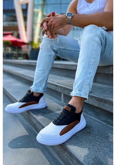 Ch115 - Cbt Literide Erkek Ayakkabı Beyaz/taba/sıyah Çok Renkli