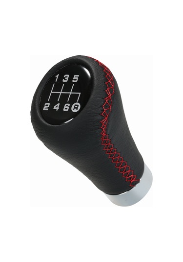 Samdoo Kırmızı Siyah 6 Vites Universal Manuel Vites Topuzu - Kolay Montaj, Spor Görünüm Siyah