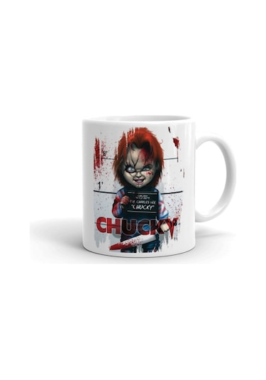 Çaki Chucky Seramik İthal Porselen Seramik Kupa Bardak Çok Renkli