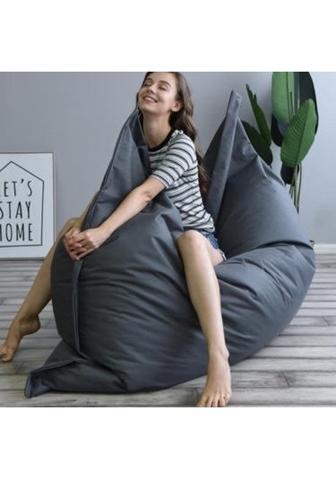 Novahub Yıkanabilir Düz Renk Fasulye Torbası Kapak 100x140 Cm Kanepe Slipcover Oturma Odası Dekor Kahve Kahve