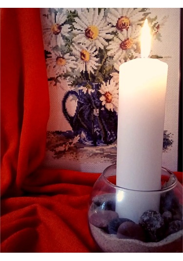 Kandlefo Ev İçin Yüksek Mumlar Sokak Sütunları 50x200mm 210603753 Beyaz