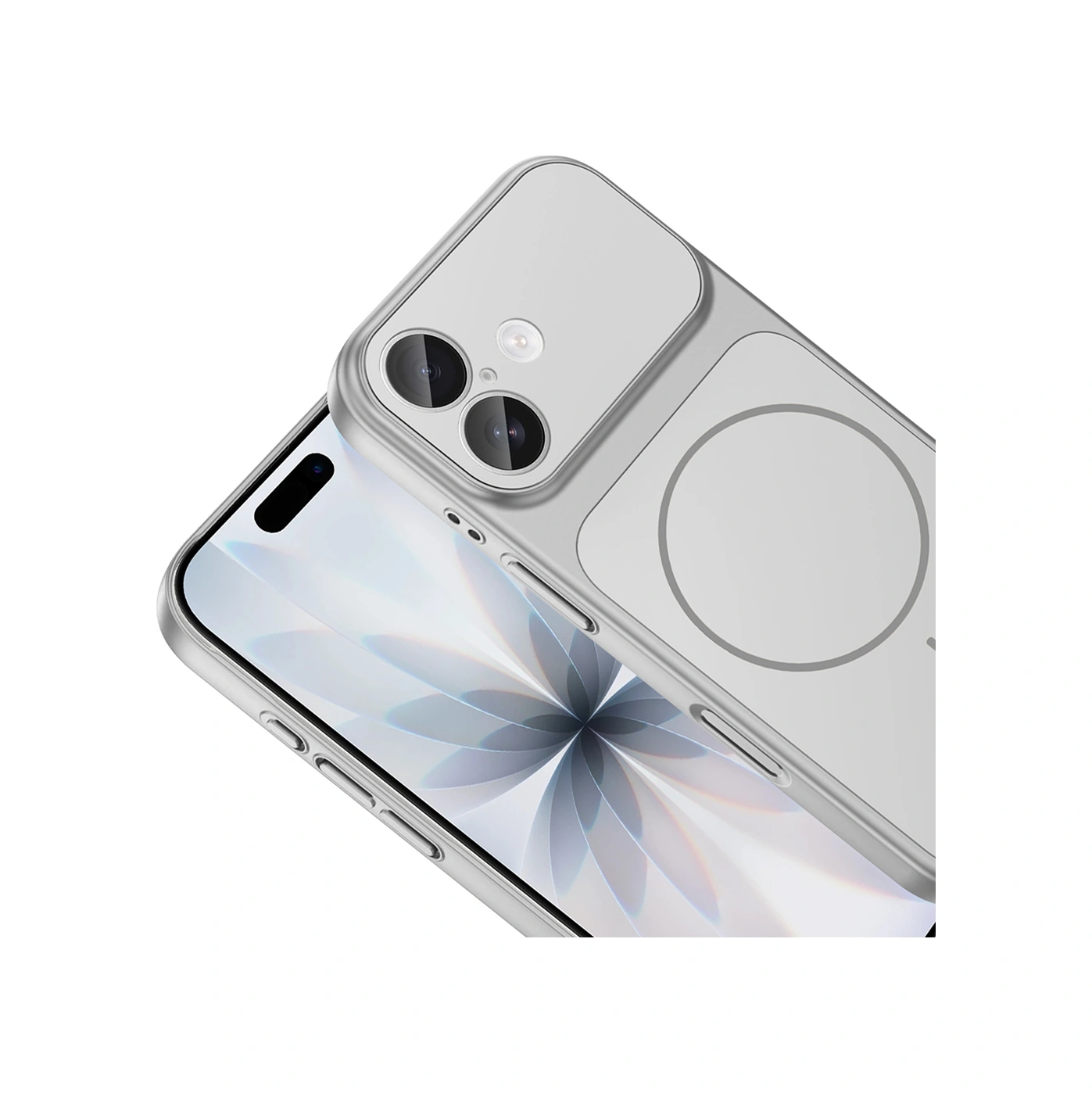 İphone 17 Kılıf M-safe Şarj Özellikli Kamera Korumalı Formen Kılıf Gümüş