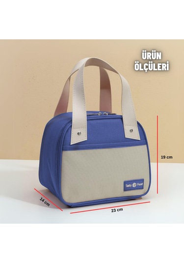 Piknik Çantası Sıcak Soğuk Isı Tutucu Yemek Taşıma, Beslenme Ve, Günlük İş Yeri Ve Seyahat Yemek Çantası Mavi