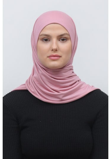 Altobeh Tesettür Kadın Düz Renk Penye Şal Hijab - Pembe