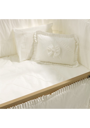 Meltem Kids Bambino Sallanır Ahşap Anne Yanı Beşik 70x110 cm (naturel-ekru) Ekru