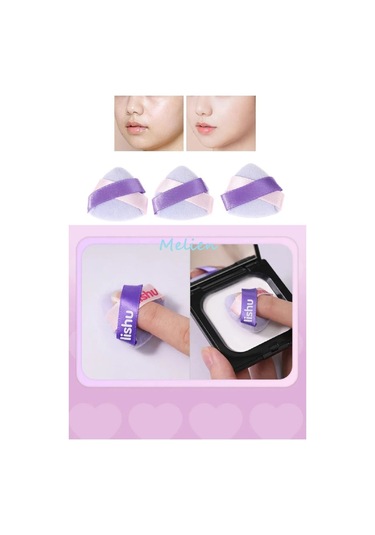 Melien Çift Kurdele Pamuk Yıkanabilir Kadife Puf Bez Makyaj Süngeri