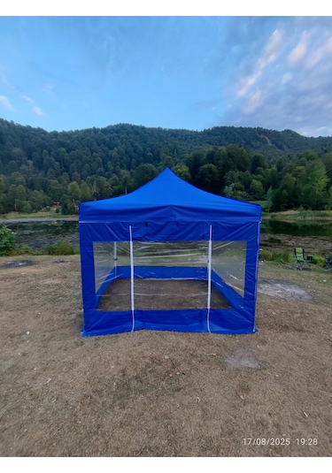 3x3 M 30 Mm Gazebo Tente Kış Bahçesi Mavi