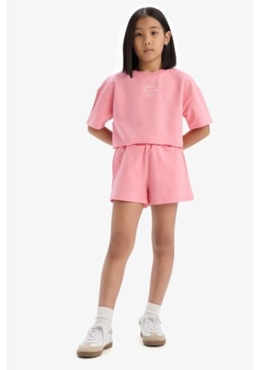 DeFacto Kız Çocuk 2'li Takım Baskılı Kısa Kollu Tişört Şort E0730A825SMPN323 Pembe DeFacto Kız Çocuk 2'li Takım Baskılı Kısa Kollu Tişört Şort E0730A825SMPN323 Pembe