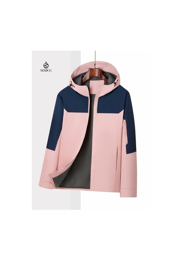 İlkbahar Ve Sonbaharda Giyilebilen, Rüzgar Geçirmez, Nefes Alabilen, Bol Kapüşonlu Ceket Pembe