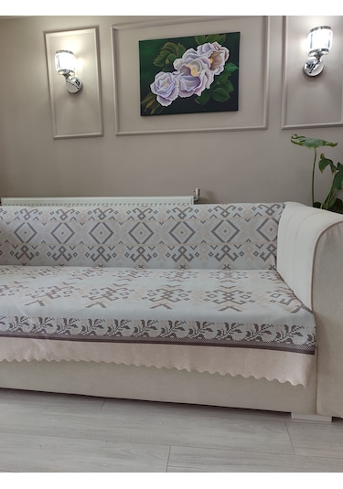 Koltuk Örtüsü Kaymaz Kilim Krem Bej