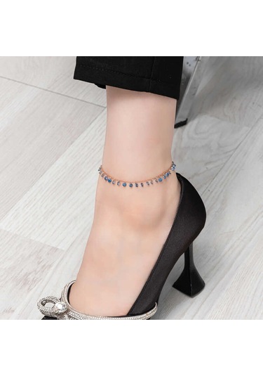 925 Ayar Gümüş Rose Mistik Topaz Taşlı Halhal Çok Renkli