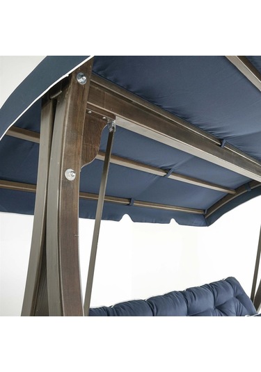 Comforte Ladin Ahşap Salıncak Dış Mekan Bahçe, Teras Salıncağı -lacivert Lacivert