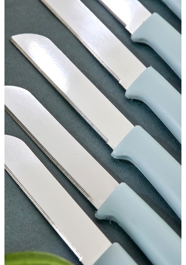 Cooker Özel Seri Paslanmaz Çelik 19,5 Cm 6'lı Meyve Bıçağı Mavi